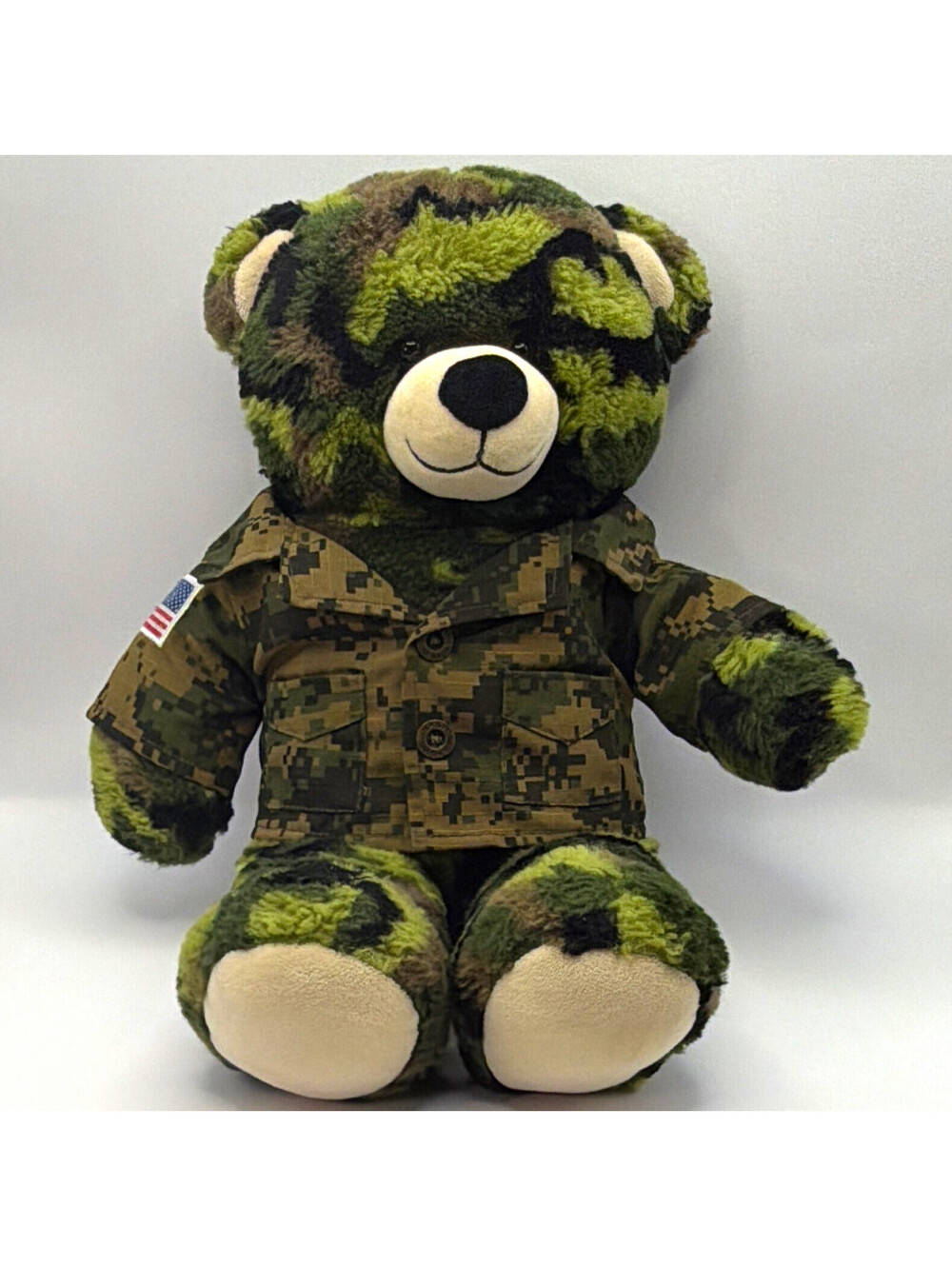 Build-A-Bear Workshop Military Camo Plush Bear Teddy w/ Jacket 19 in USMC/ARMY